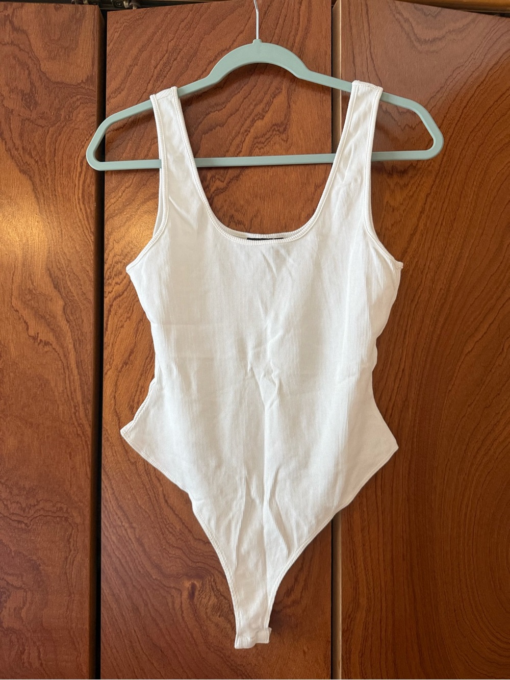 ASOS White Scoop Neck Ribbed Bodysuit